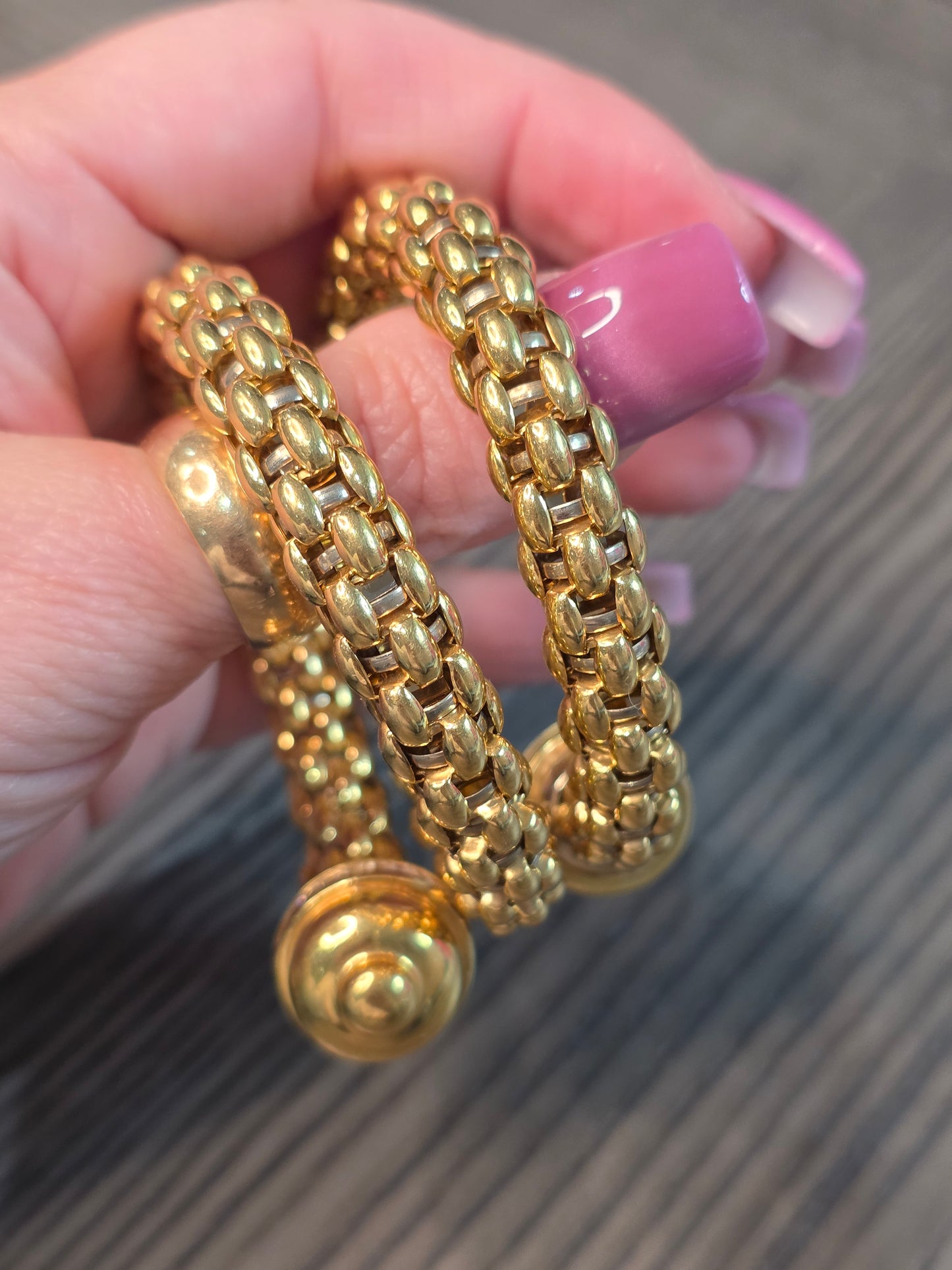 FOPE 18K Yellow Gold Diamond Wrap Bypass Bracelet