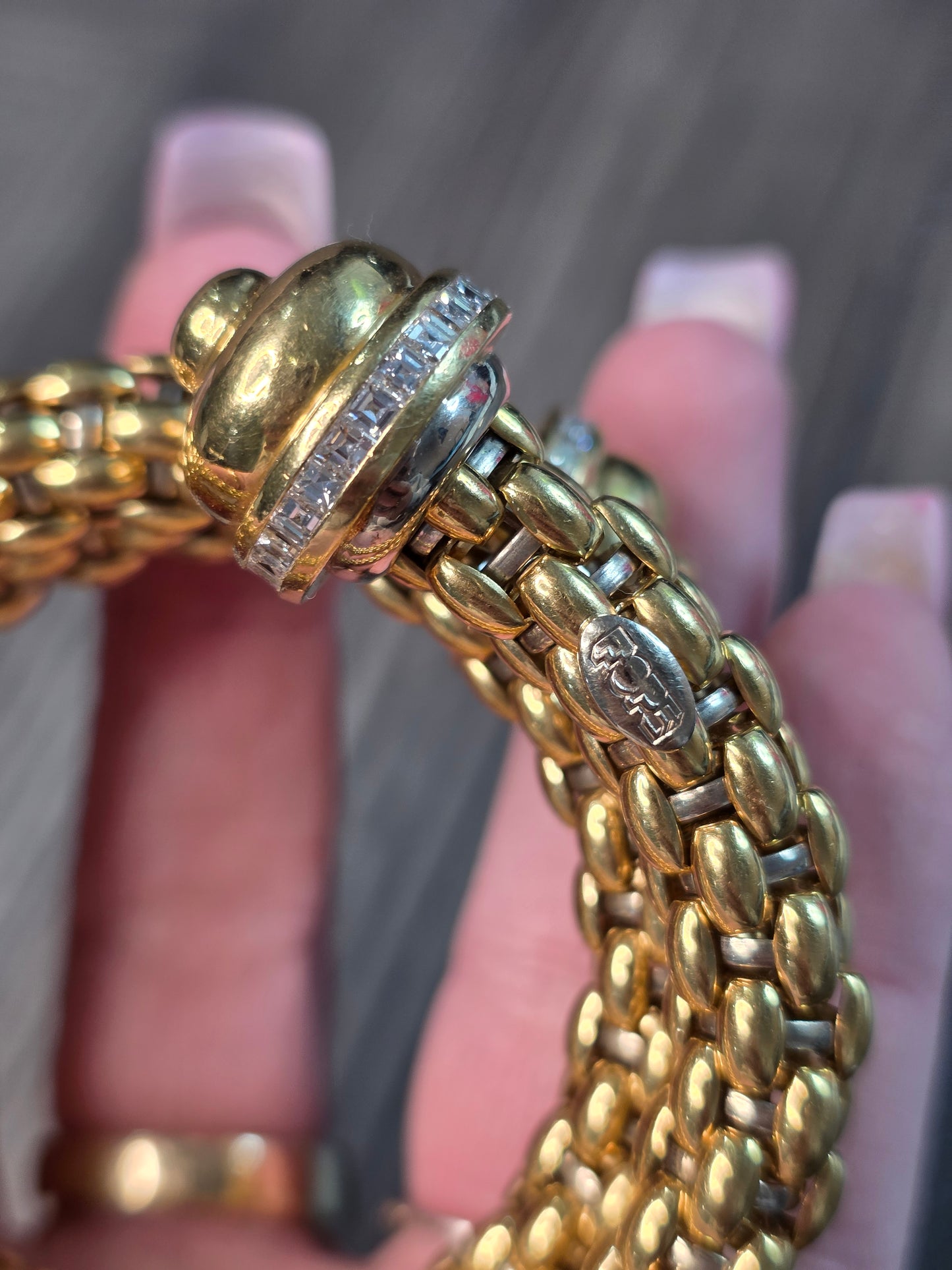 FOPE 18K Yellow Gold Diamond Wrap Bypass Bracelet