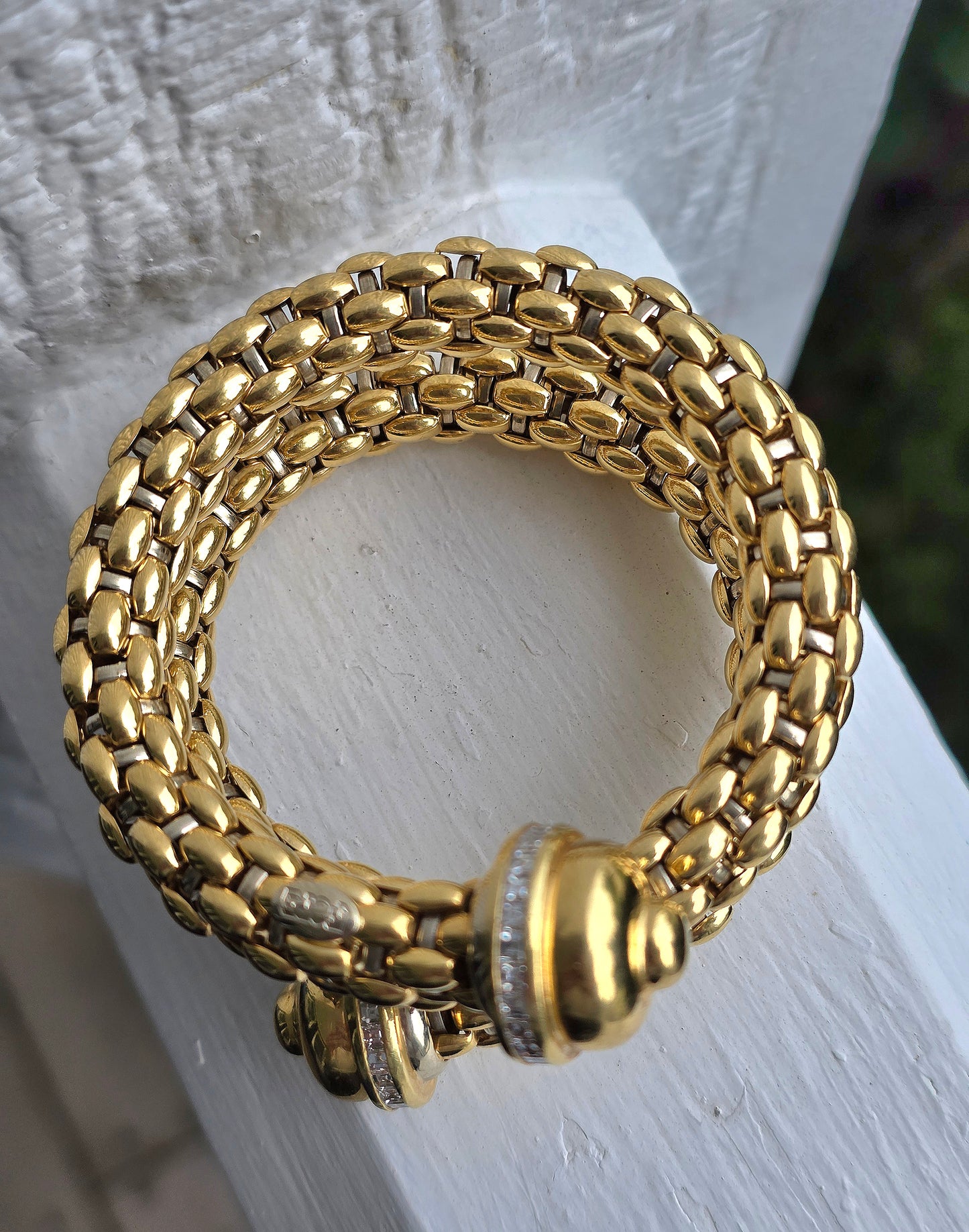 FOPE 18K Yellow Gold Diamond Wrap Bypass Bracelet