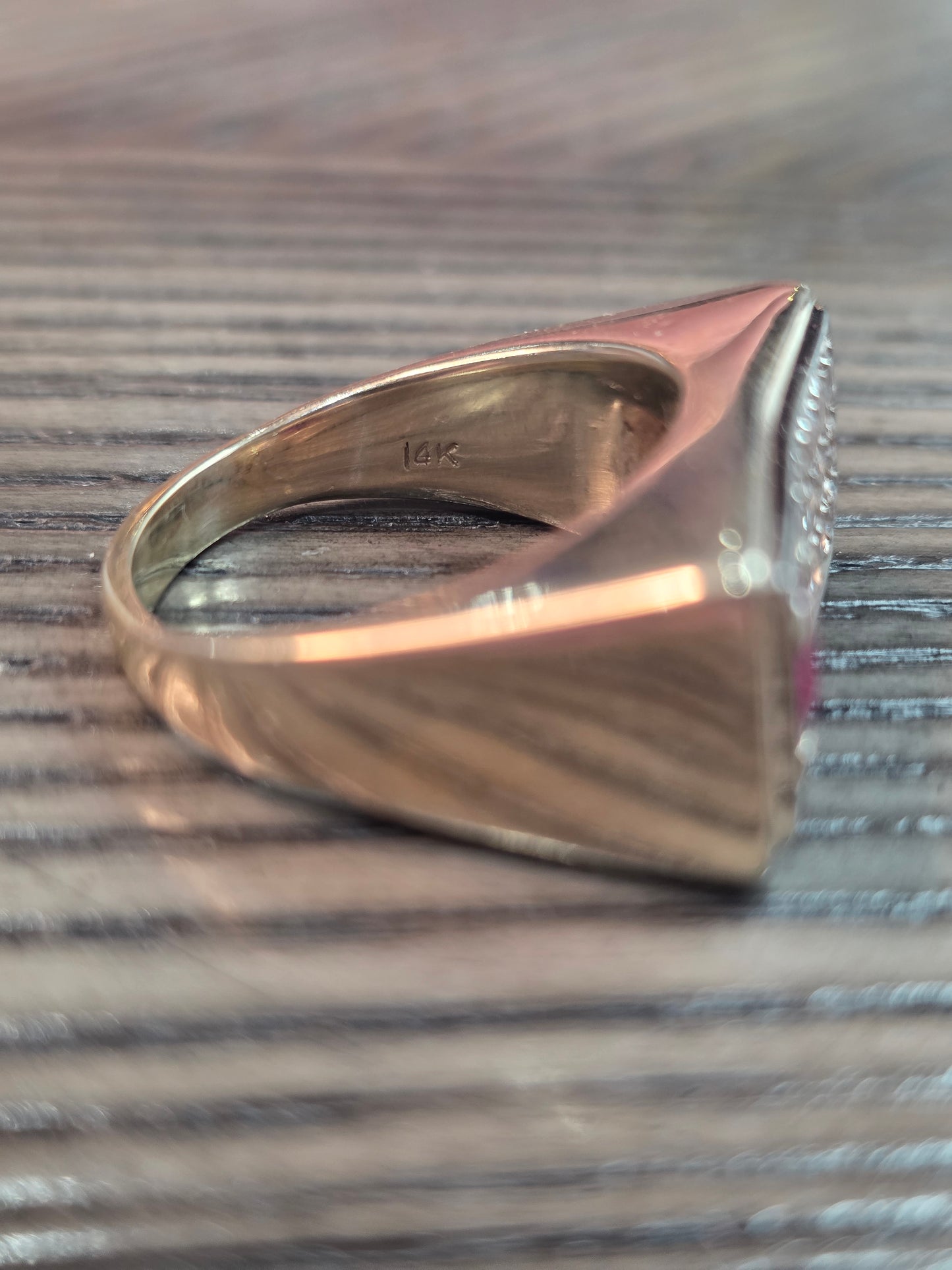 14k Ruby & Diamond Signet Ring