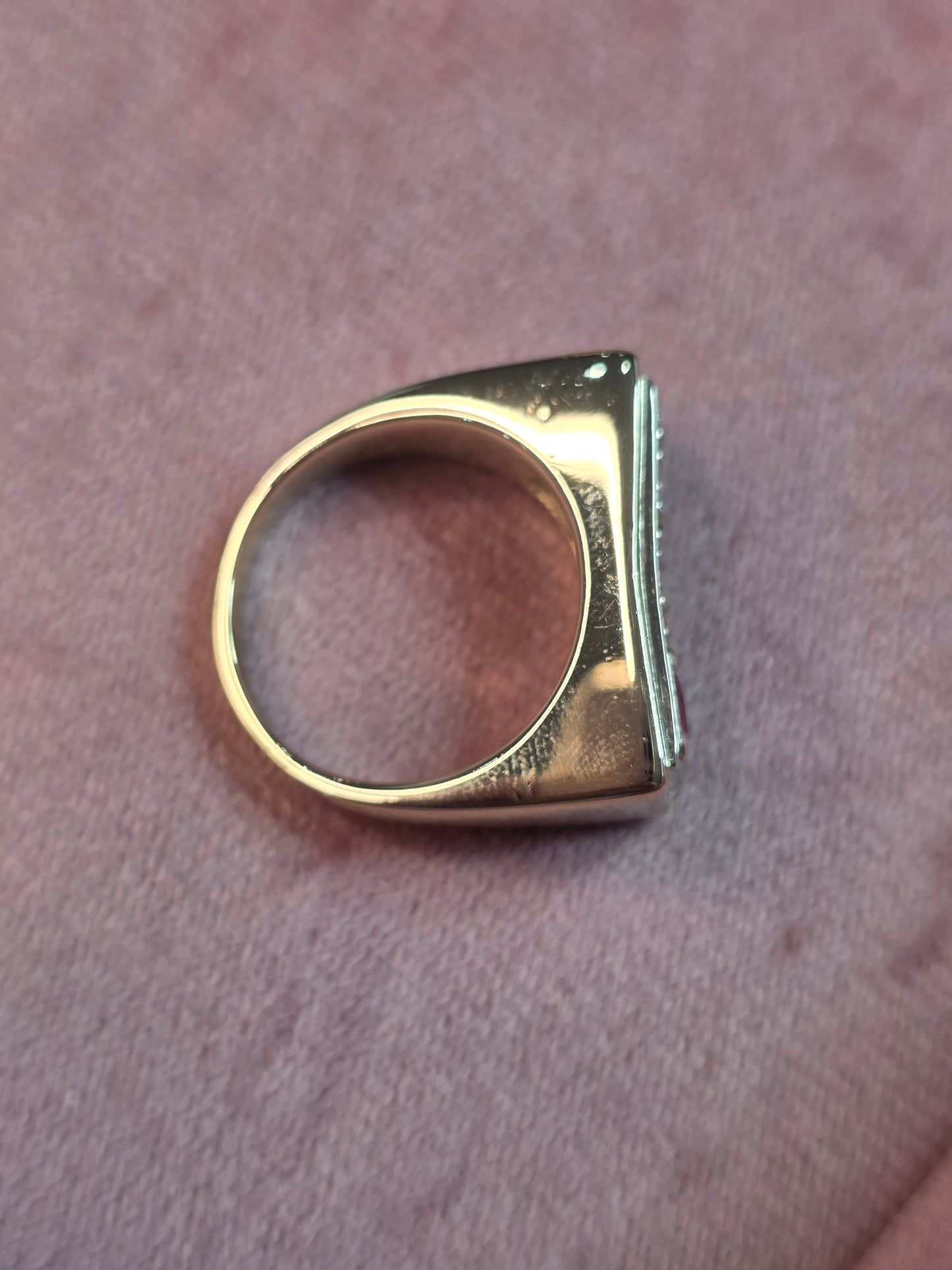 14k Ruby & Diamond Signet Ring