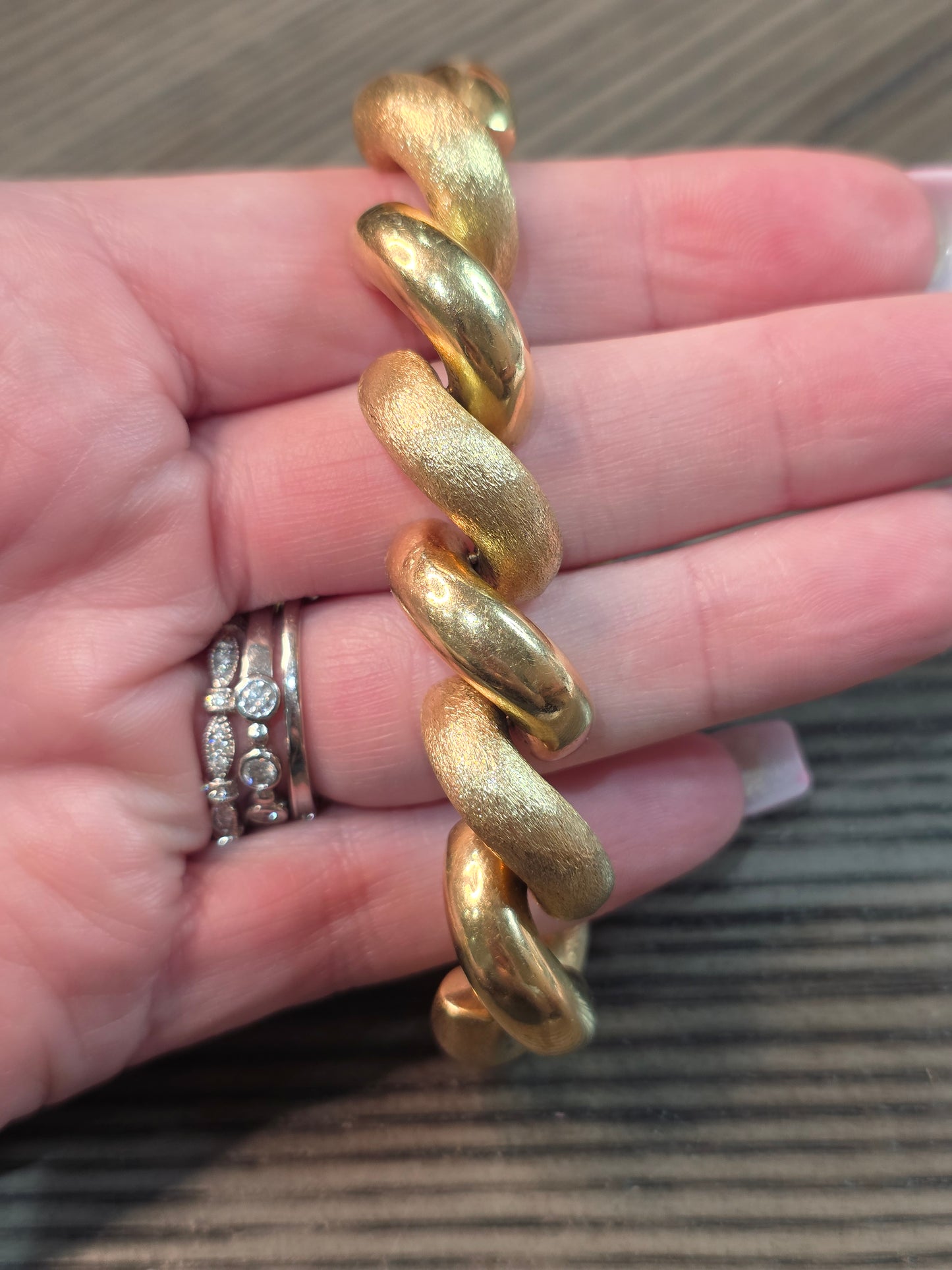 14k Yellow Gold San Marco Textured Bracelet