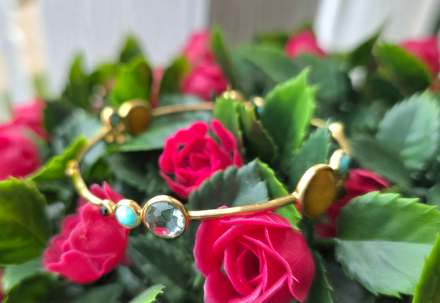 Ippolita Multi Gemstone 18k Gold Bangle Bracelet