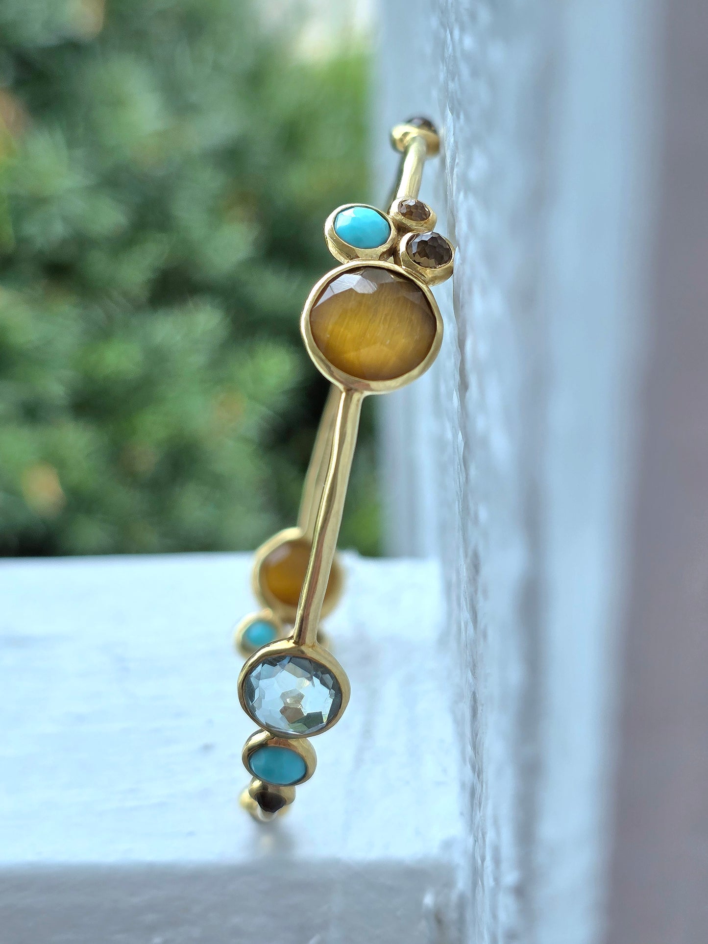 Ippolita Multi Gemstone 18k Gold Bangle Bracelet