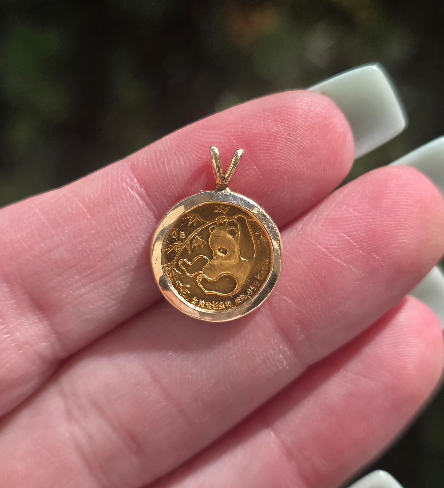 Vintage Panda Coin Pendant 14k/22k