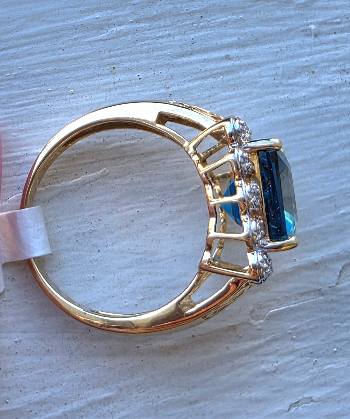 10k Yellow and White Gold London Blue Topaz Ring