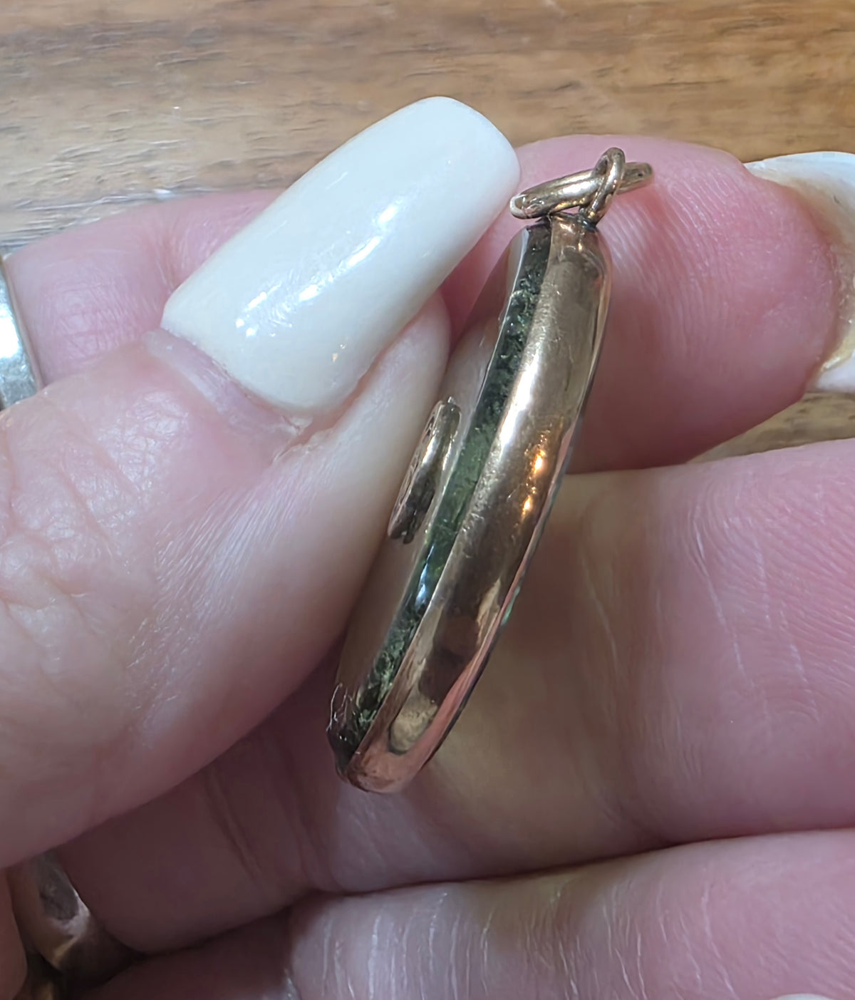 Vintage 10k Gold Green Tourmaline Pendant