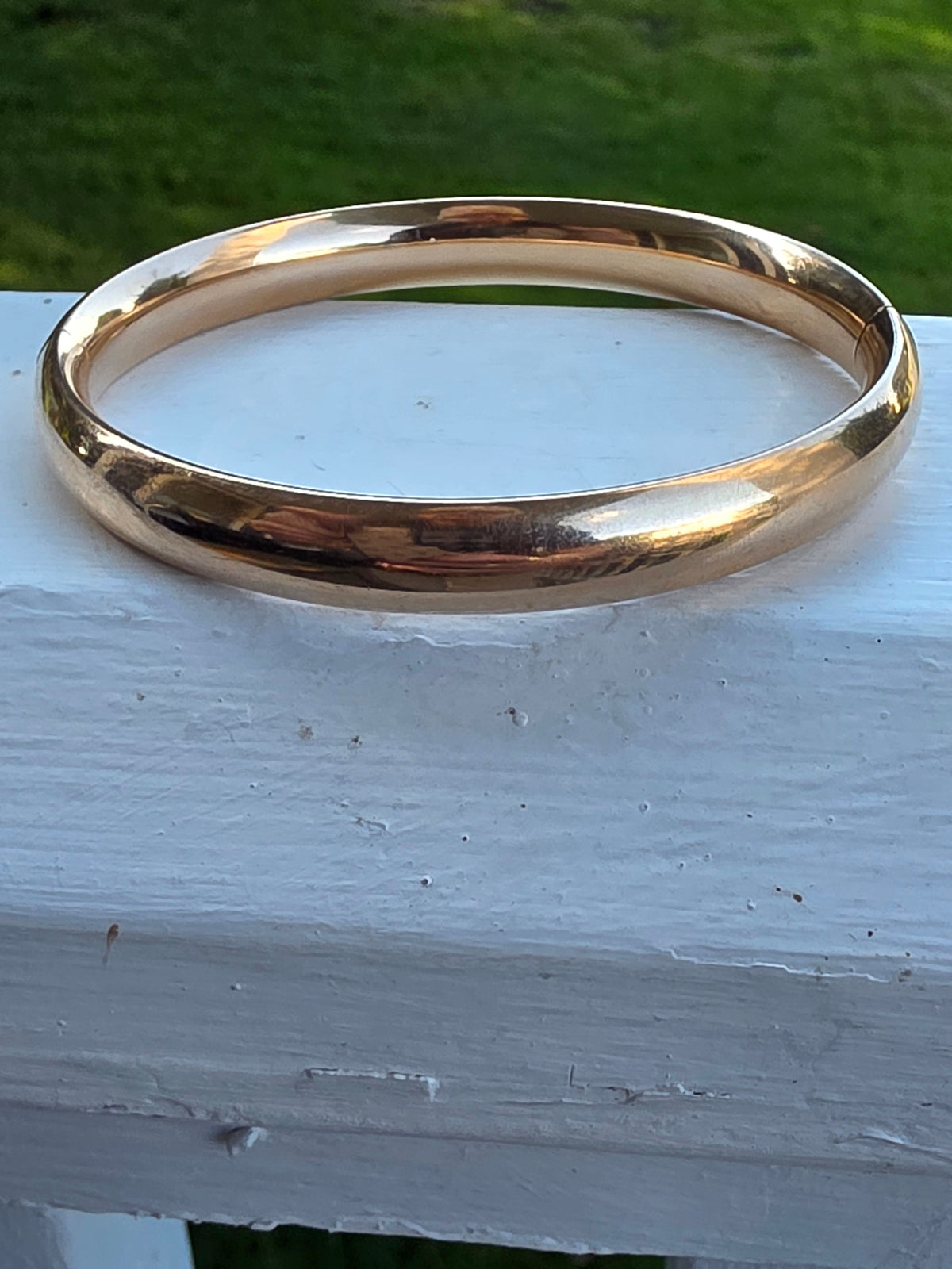Victorian 1/10 Gold Filled Hinged Bangle Bracelet, Floral Design by A.A. Greene