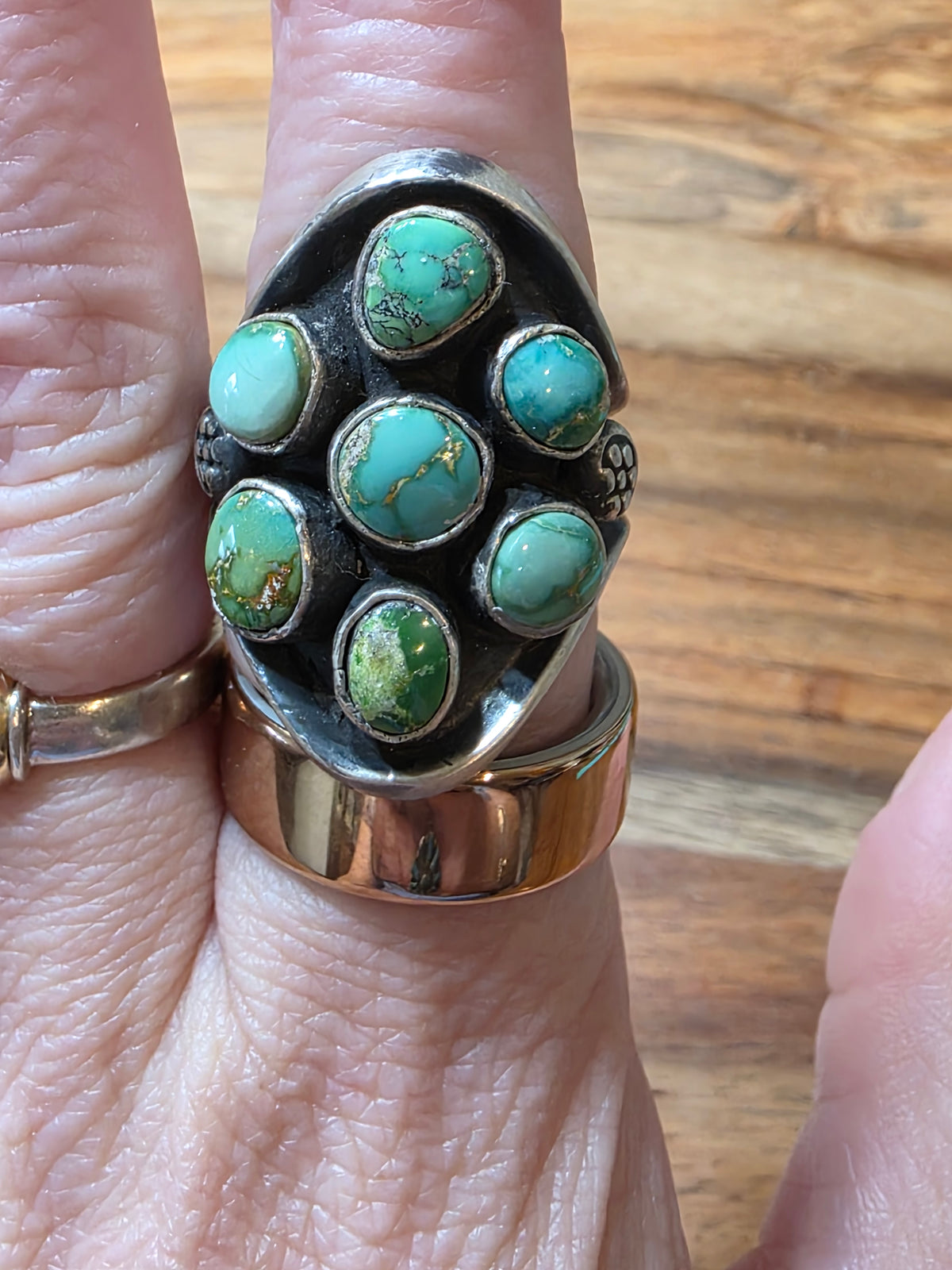 Navajo Emer Thompson Royston Turquoise Saddle Ring