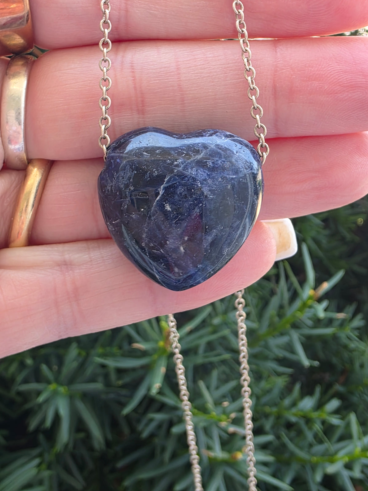 Sterling Silver Sodalite Heart Necklace