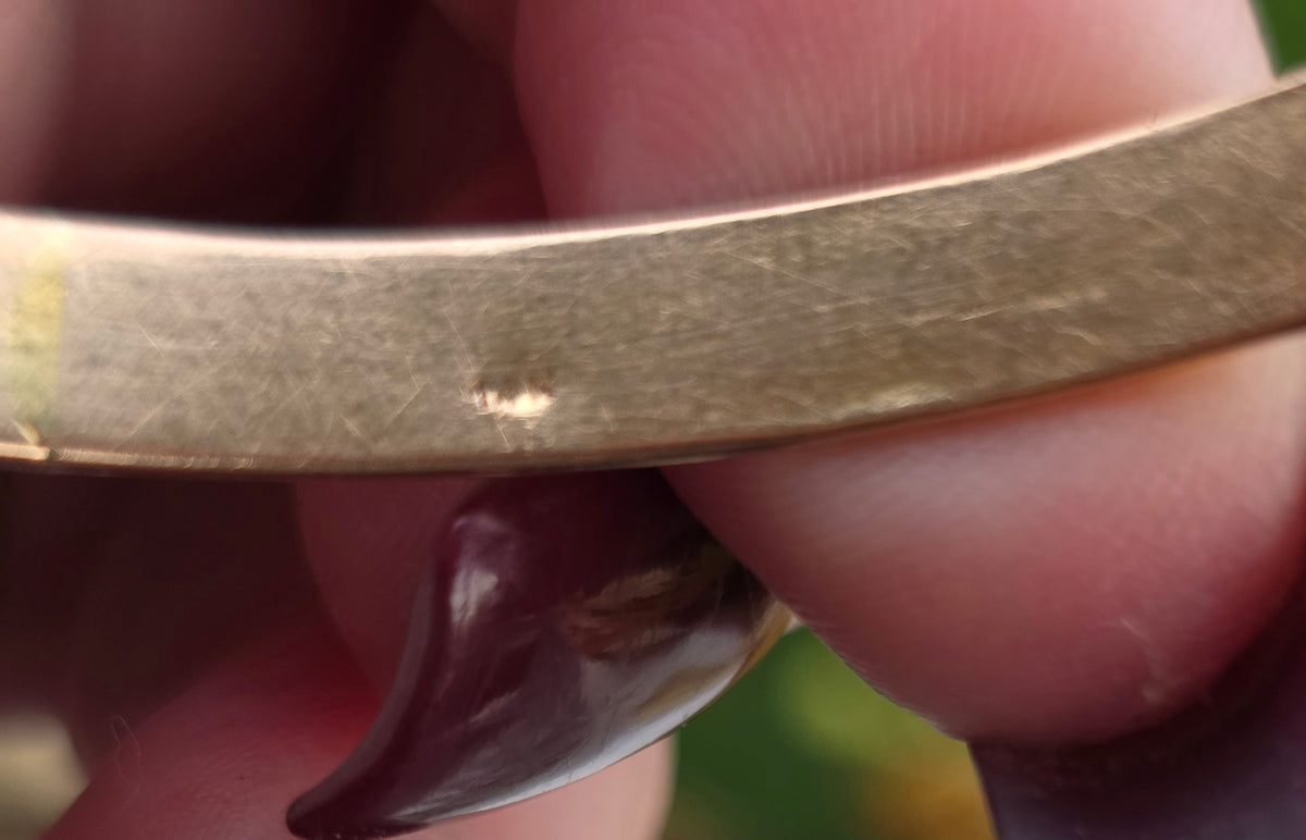 Vintage 14k Gold Patterned Bangle Bracelet - 6mm, 11.4 Grams