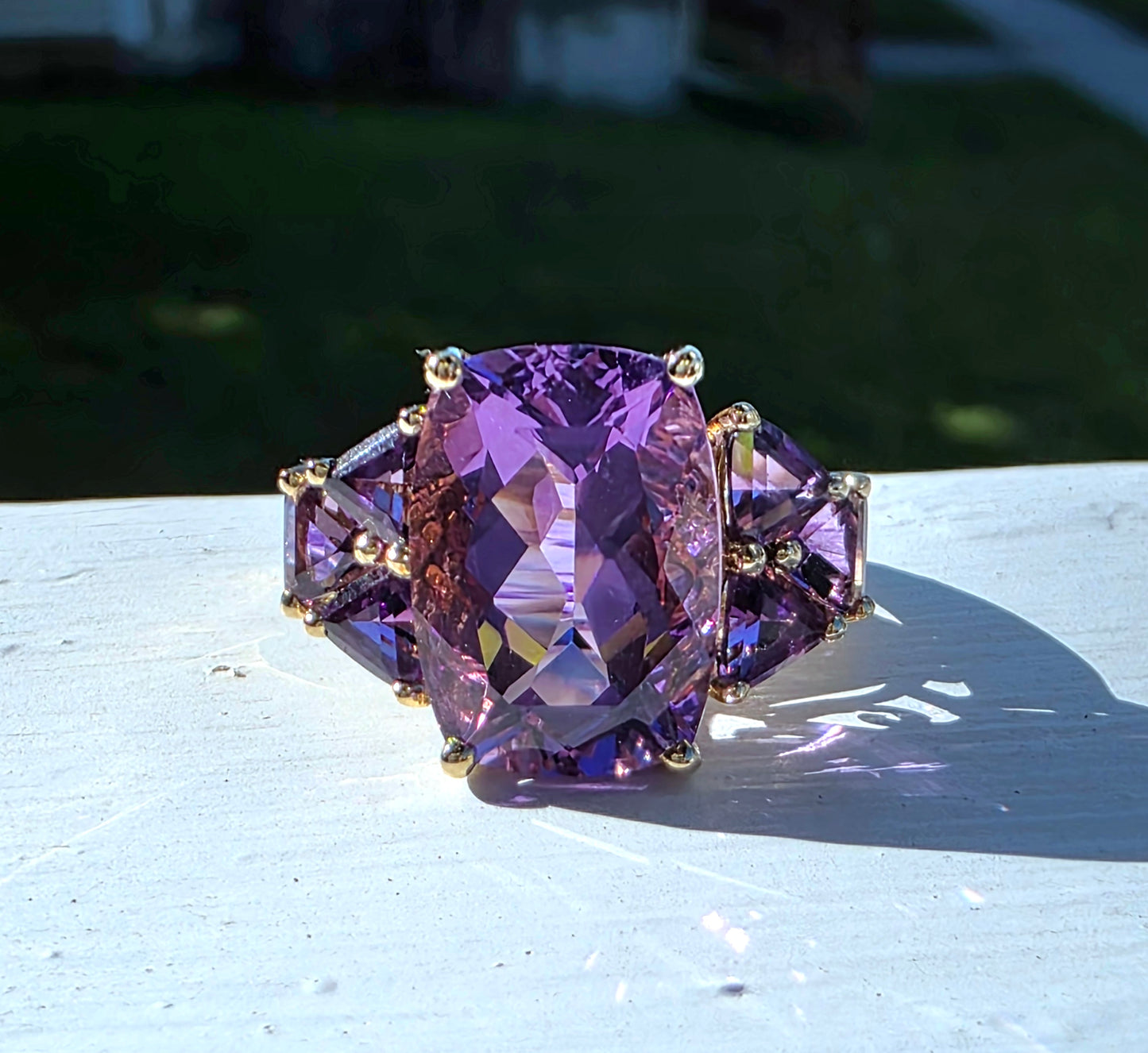 10k Yellow Gold Amethyst Cocktail Ring
