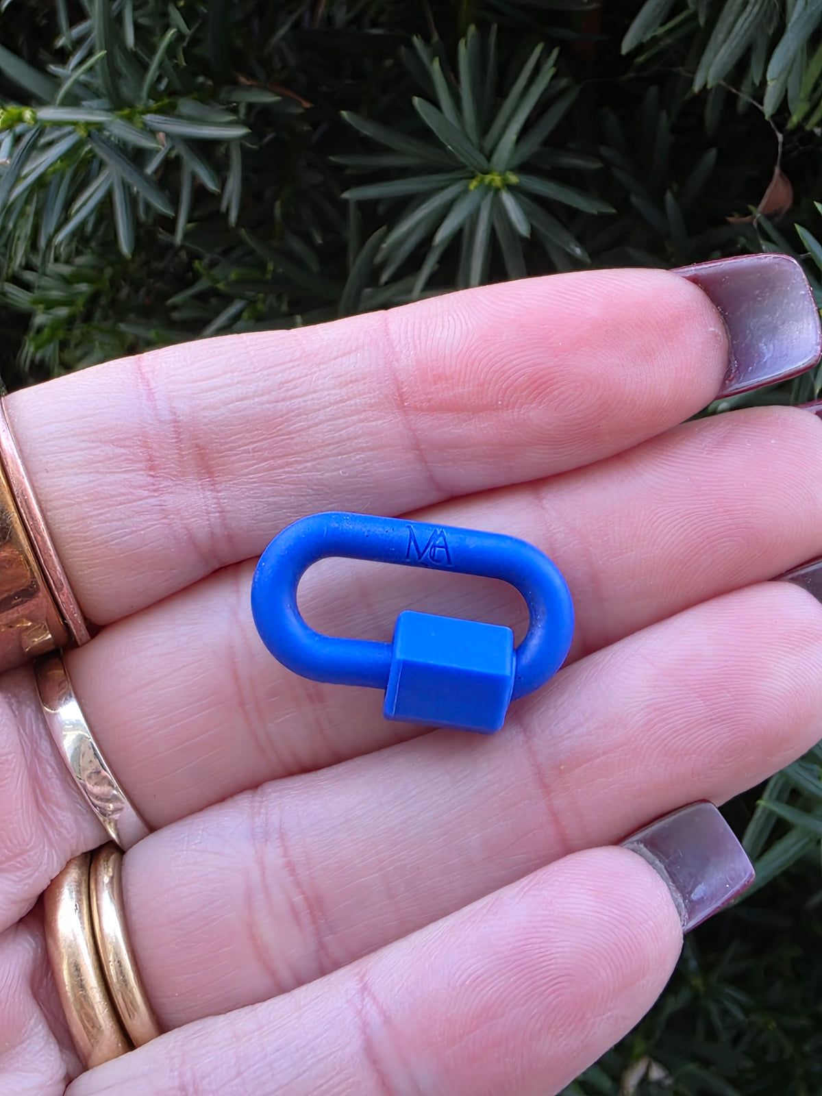 Marla Aaron Cobalt Blue Rubber Chubby Medium Lock Charm