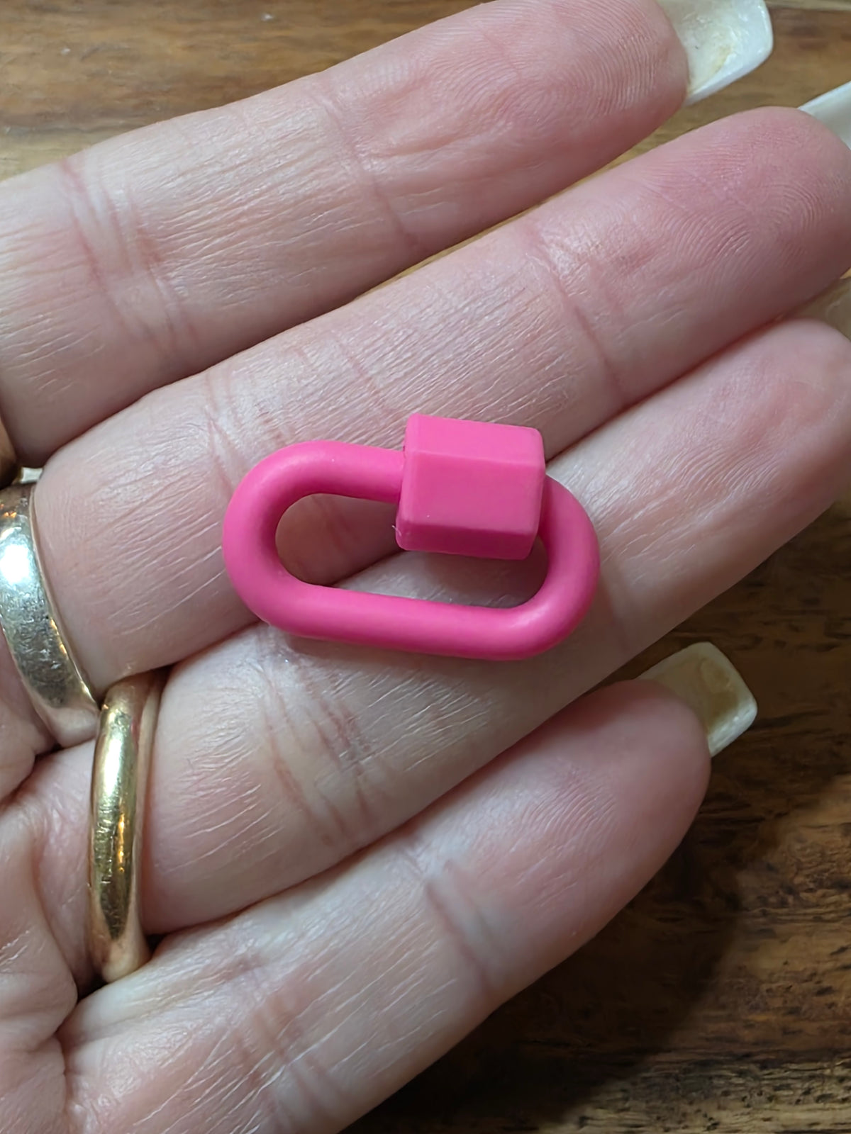 Marla Aaron Flamingo Pink Rubber Chubby Medium Lock