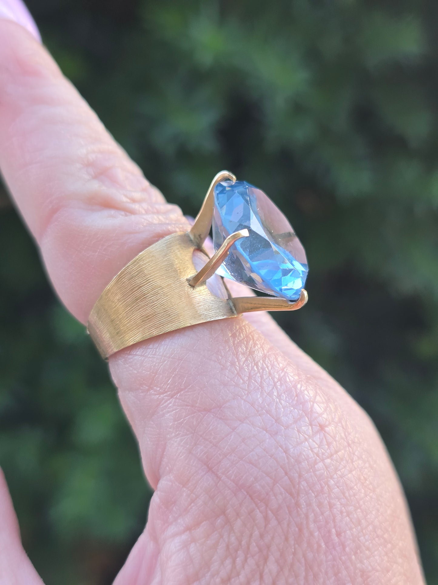 Vintage 10k Large Topaz Cocktail Ring