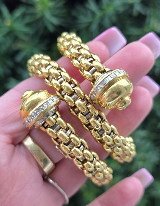 FOPE 18K Yellow Gold Diamond Wrap Bypass Bracelet