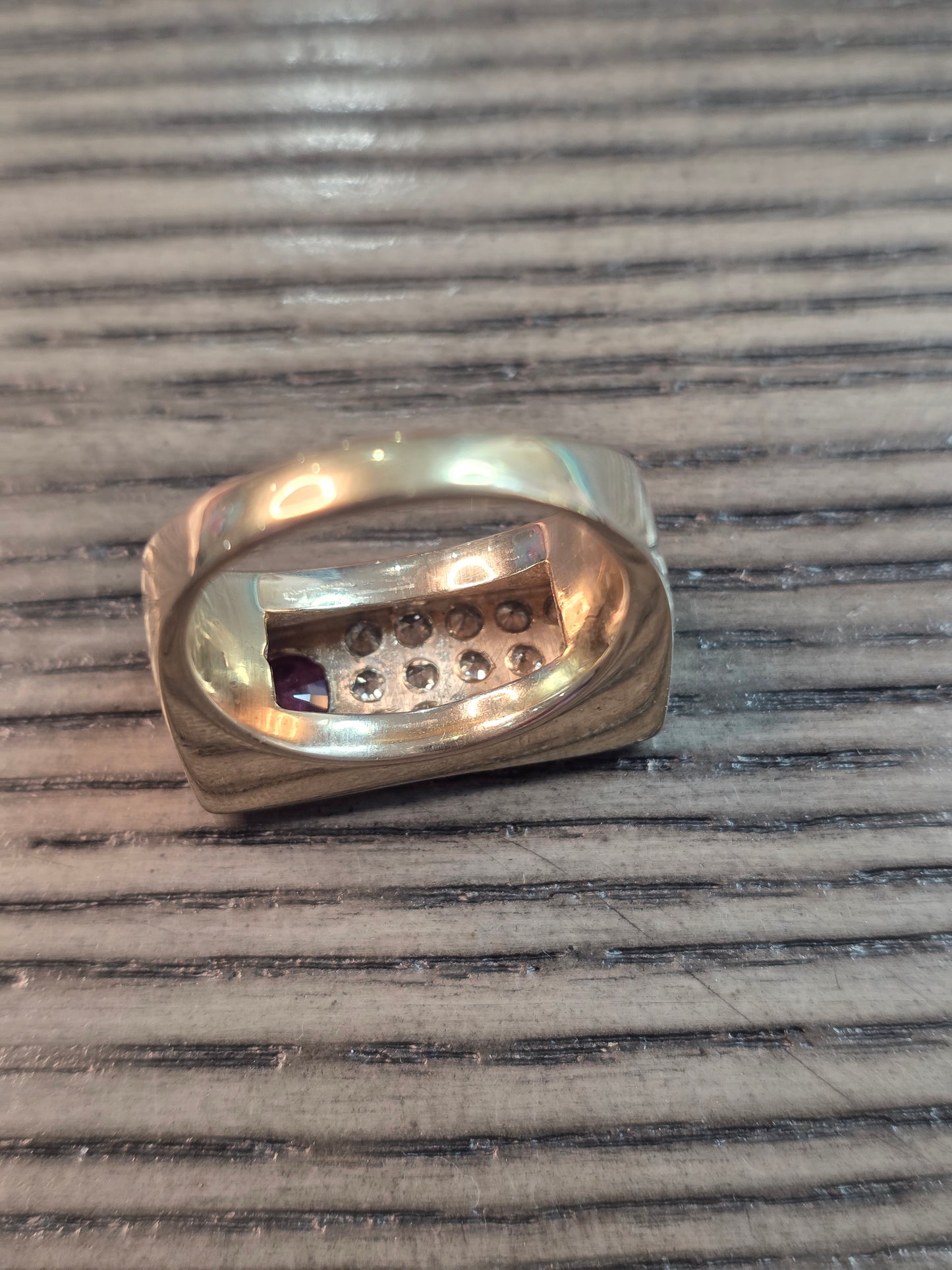 14k Ruby & Diamond Signet Ring