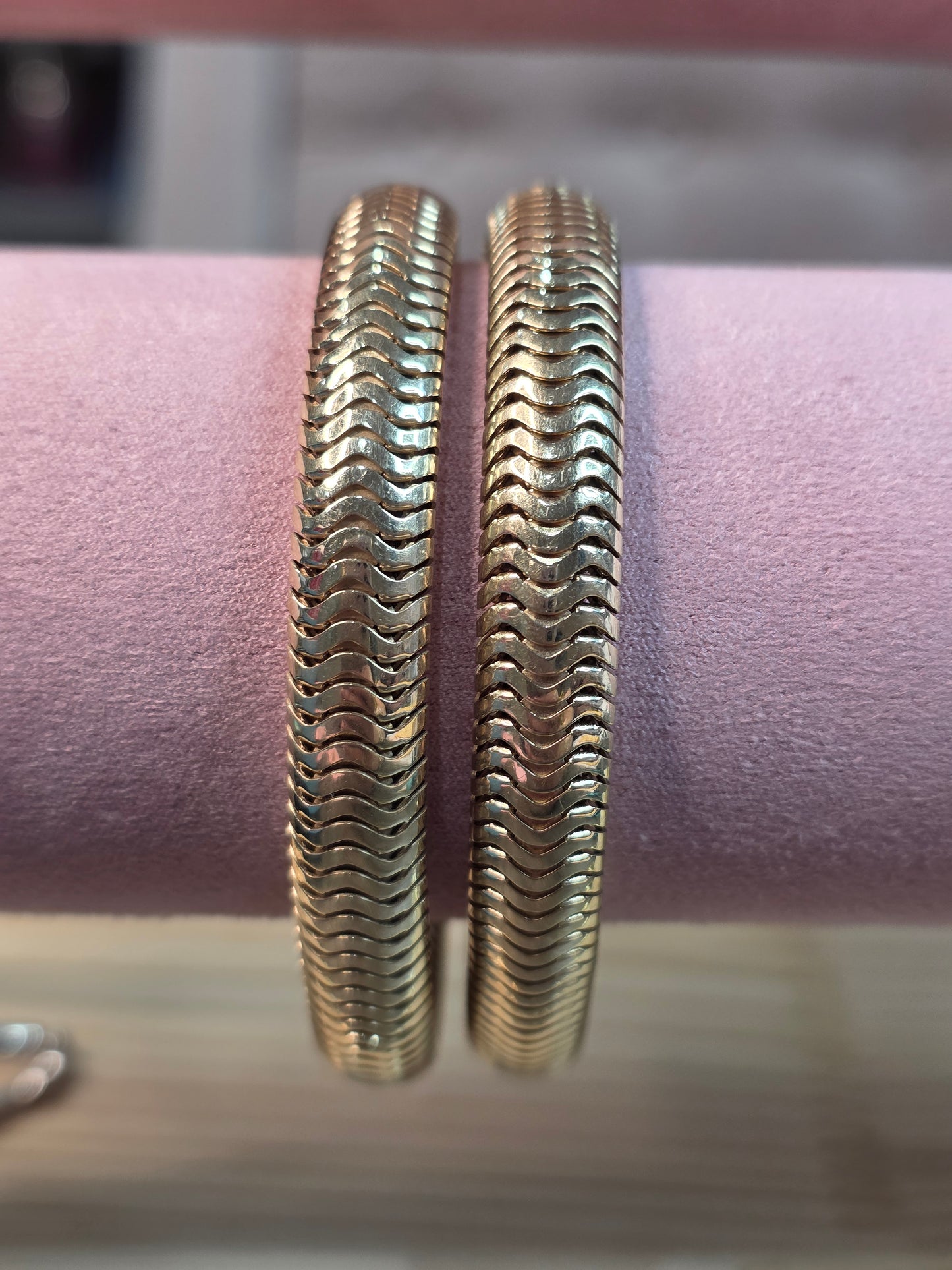 1 Carat Bezel Set Diamond Solitaire Double Snake Chain Bracelet
