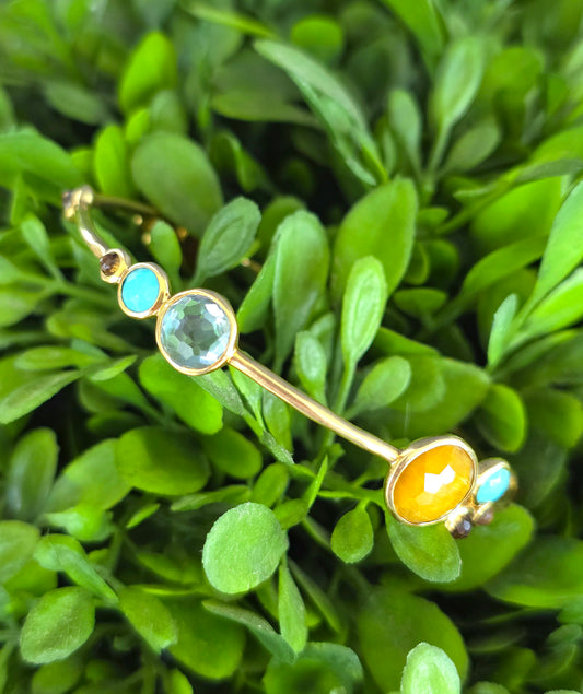 Ippolita Multi Gemstone 18k Gold Bangle Bracelet