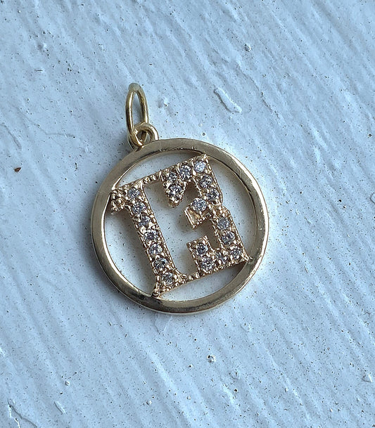 14k Yellow Gold & Diamond "13" Charm