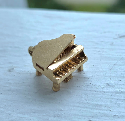 Vintage 14k Yellow Gold Mechanical Grand Piano Charm