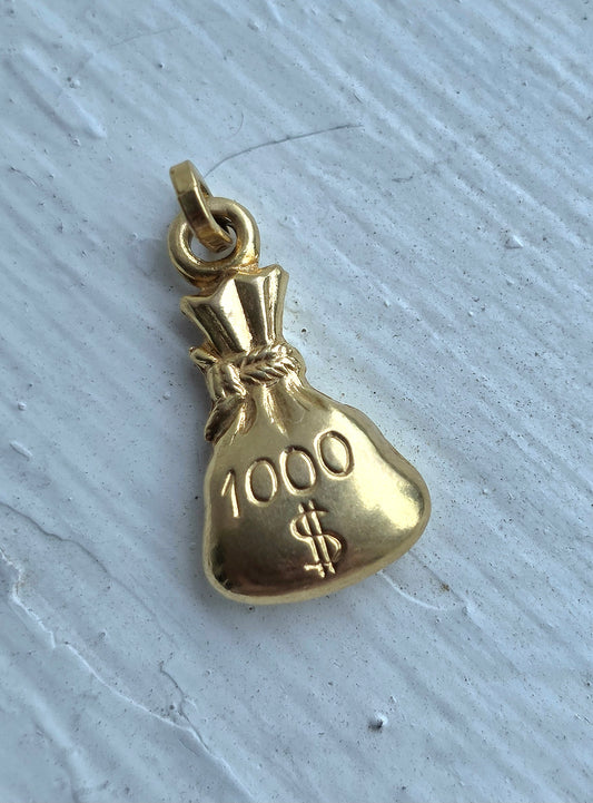 14k Yellow Gold Money Bag Charm