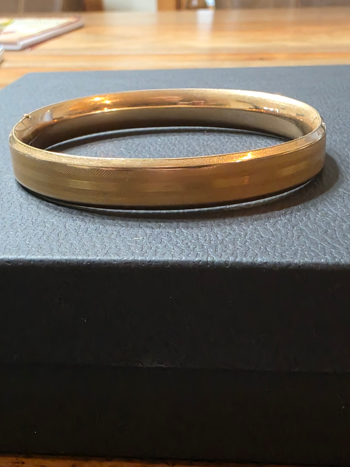 Antique Victorian Gold Filled Etched Bangle Bracelet Blank Cartouche Hinged