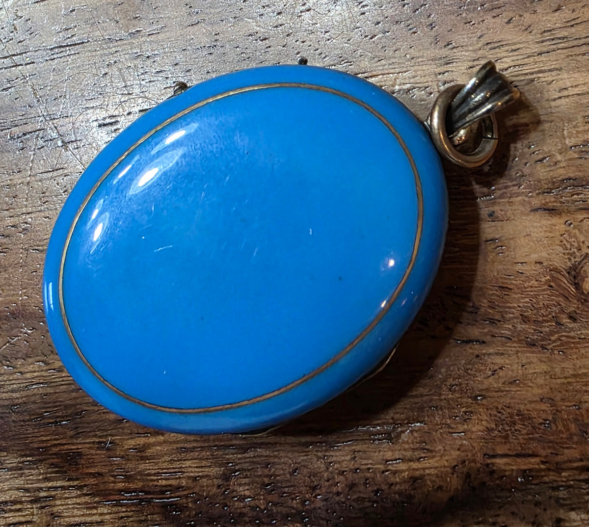 Antique Victorian 10k Robin's Egg Blue Enamel & Seed Pearl Locket