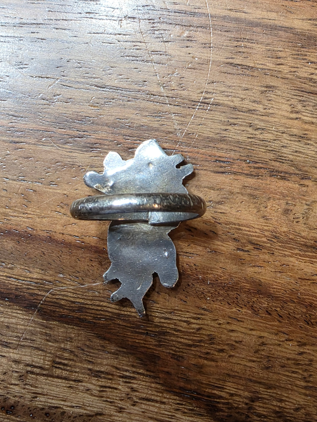 Vintage Old Pawn Zuni Rainbow Dancer Kachina Multi-Stone Sterling Ring, Size 6