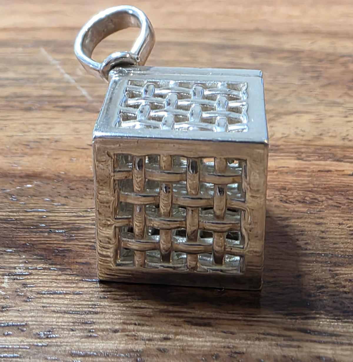 Marla Aaron Sterling Silver "All Screen Box" Fragrance Pendant