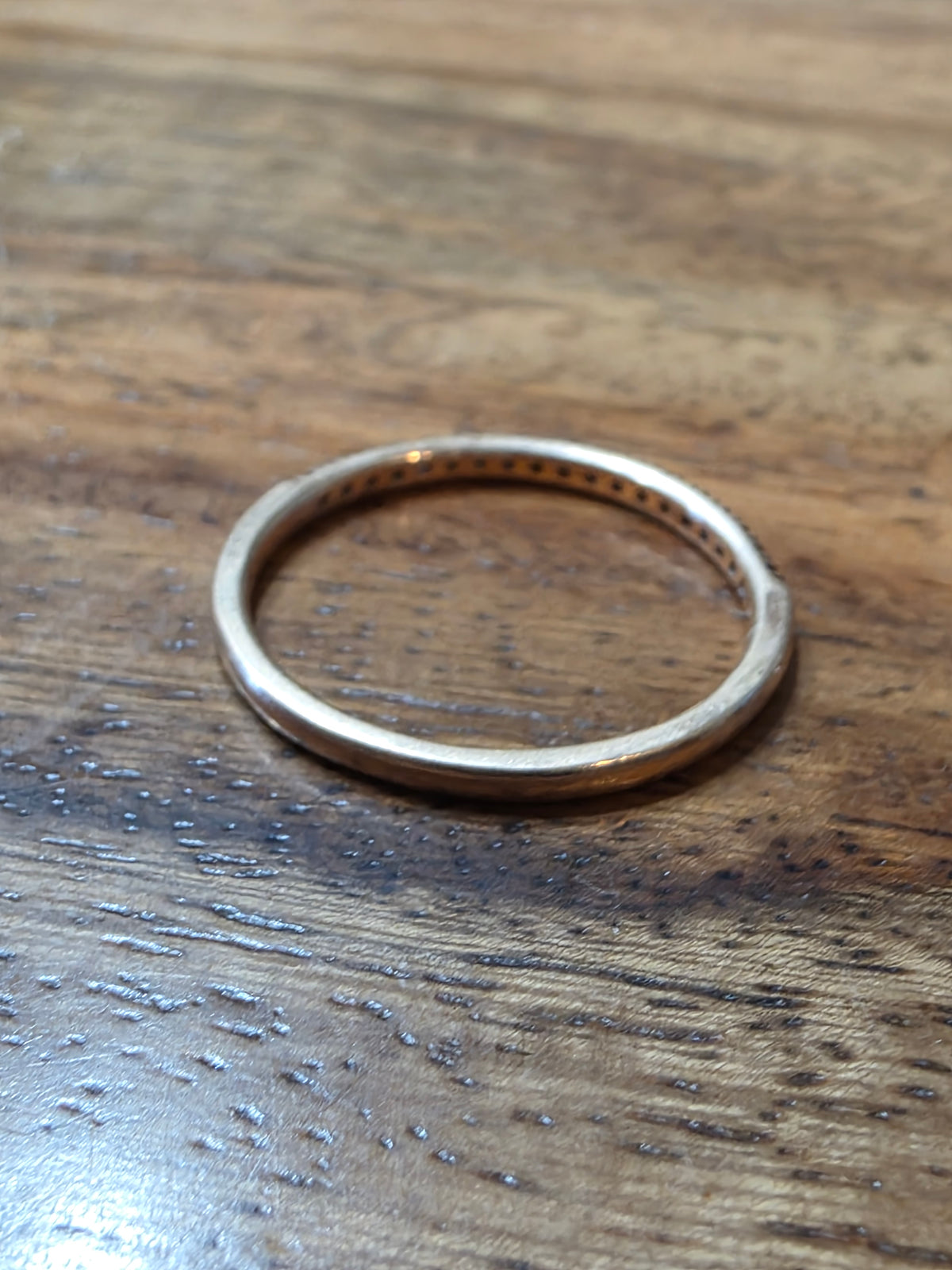 Estate 10k Rose Gold Pave Diamond Stacker Band, .19ctw, Size 7, Half Eternity