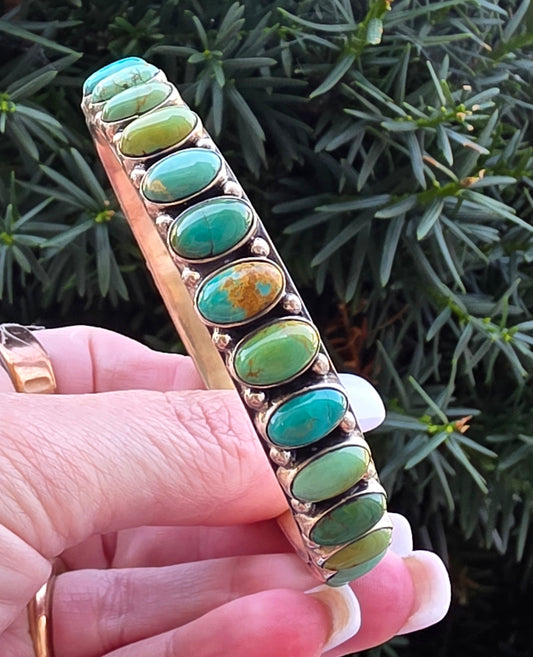 Southwest Dan Dodson Sterling Silver Royston Turquoise Bangle Bracelet