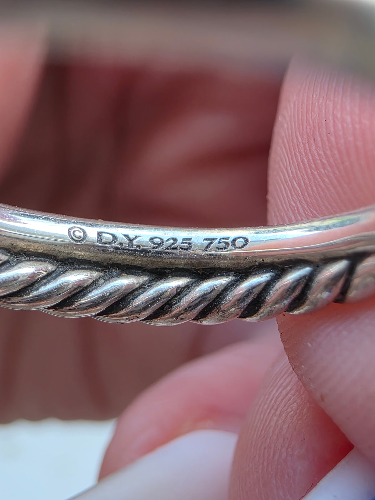 David Yurman Petite X Ring, Size 7, 925 18k