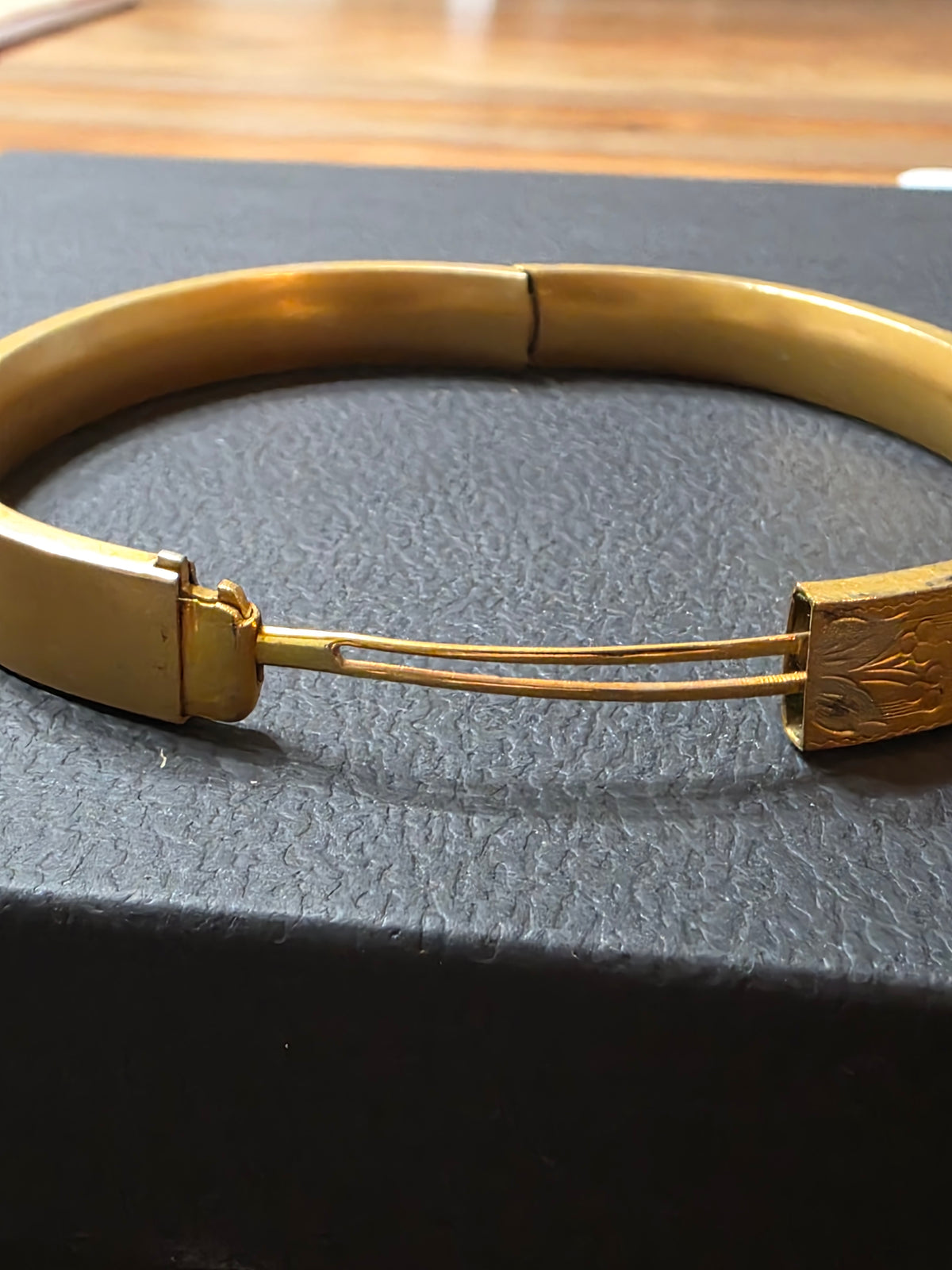 Antique GLP Co 1/10 Gold Filled Bangle Bracelet Enamel Floral George L Paine