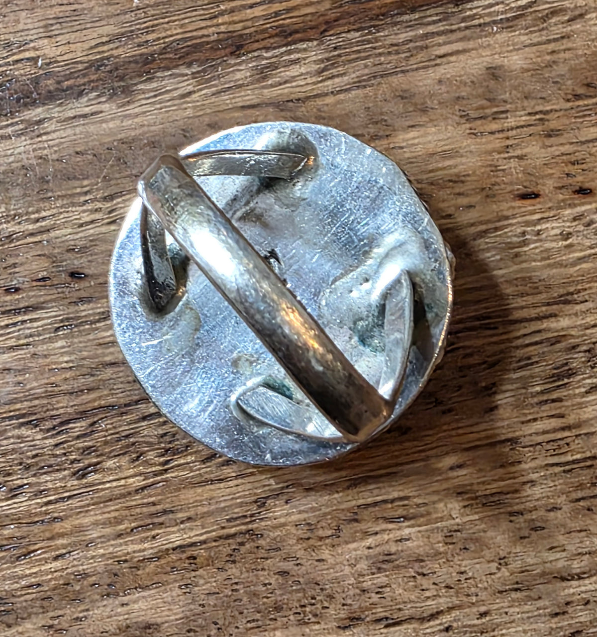Vintage Zuni Weebothee Sterling Silver Turquoise Snake Eye Cluster Dome Ring