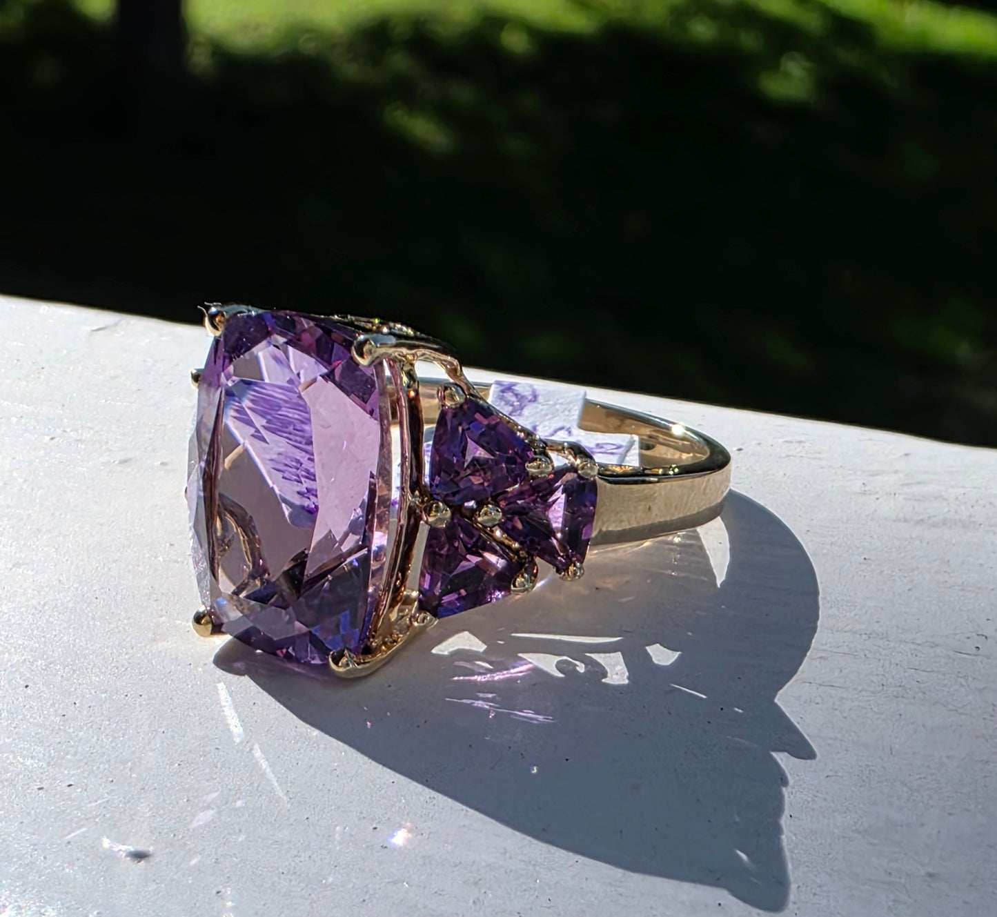 10k Yellow Gold Amethyst Cocktail Ring