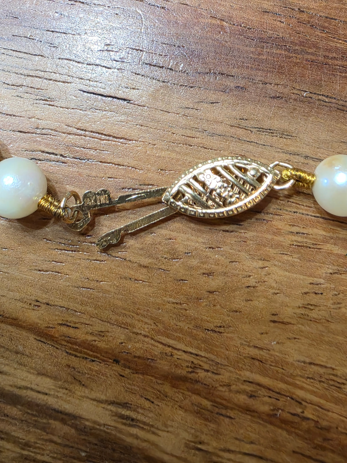 Vintage 14K Yellow Gold 6mm Cultured Pearl Matinee Necklace (22")