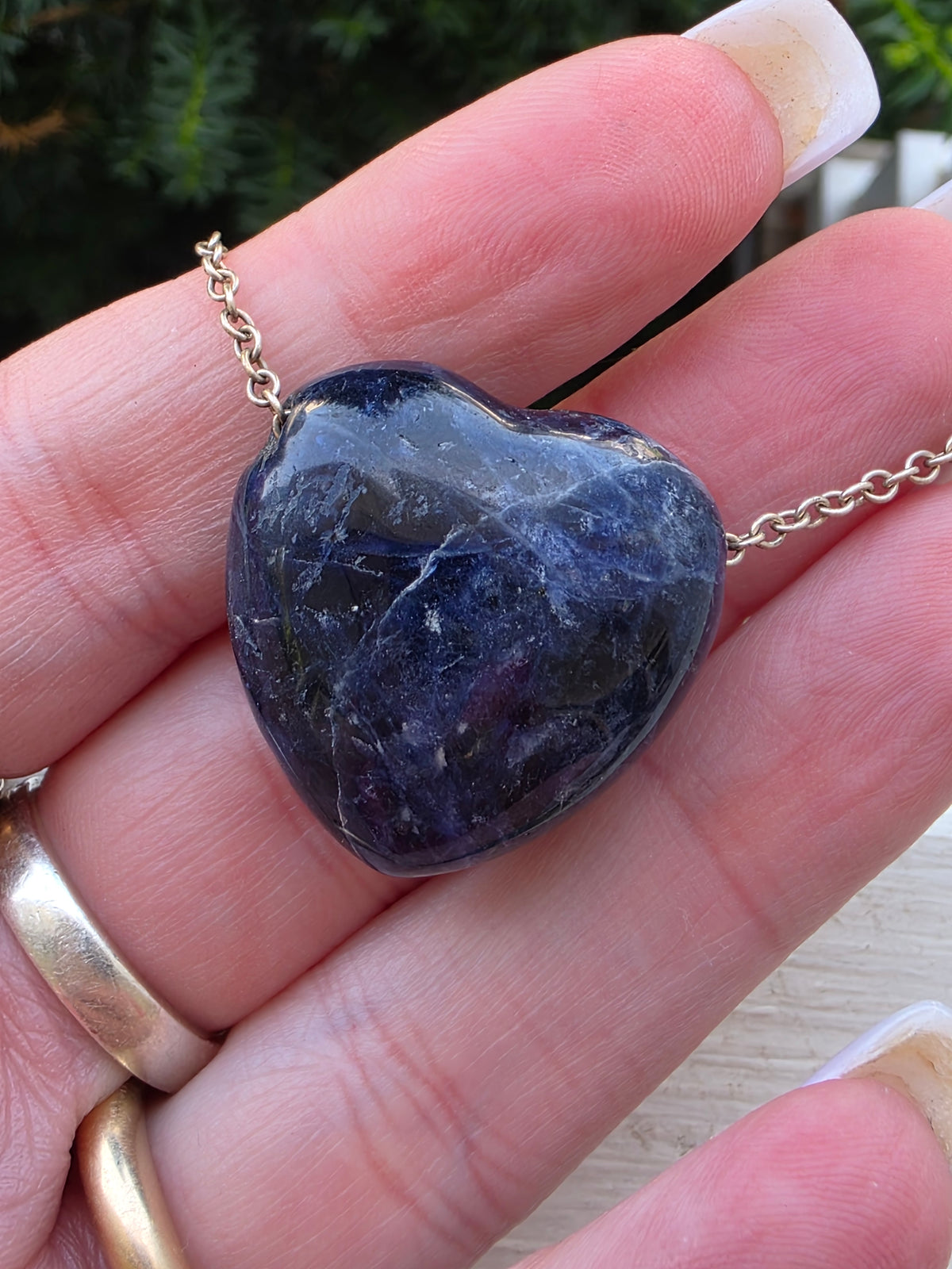 Sterling Silver Sodalite Heart Necklace