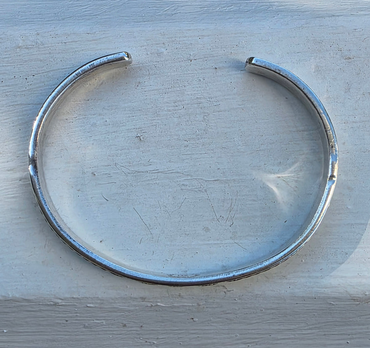 Bruce Morgan Navajo 14K Gold & Sterling Silver Hand-Stamped Cuff Bracelet (18g)