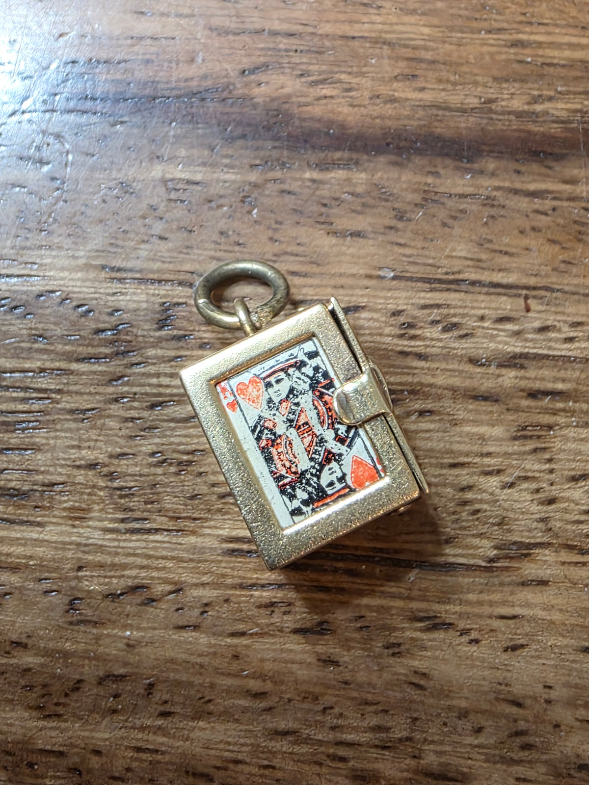 Vintage 14K Gold Mechanical Playing Cards Charm – Movable Miniature Deck