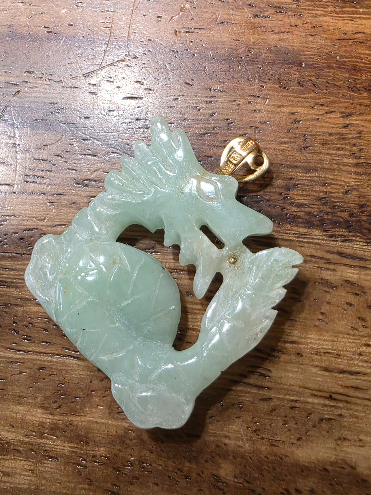 Jade & Pearl Dragon Pendant