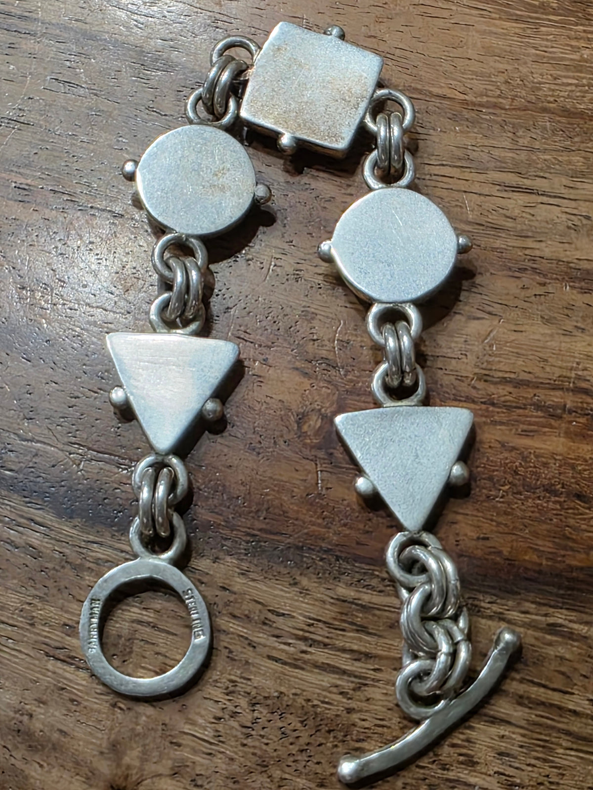 Keith Harryman Sterling Silver Turquoise Link Toggle Bracelet