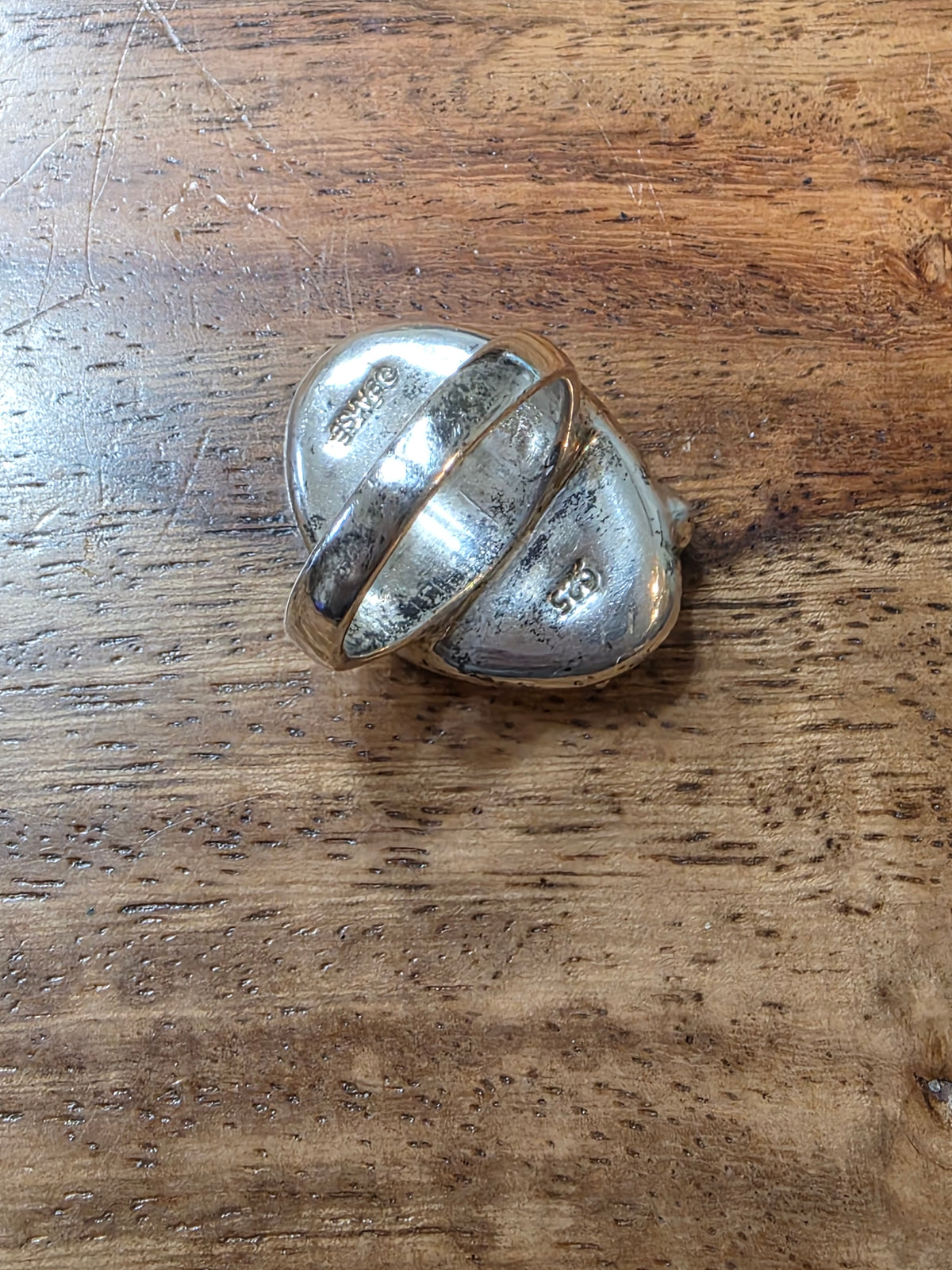 Vintage Barse Sterling Silver Applied Bumblebee, Yellow Jasper Statement Ring