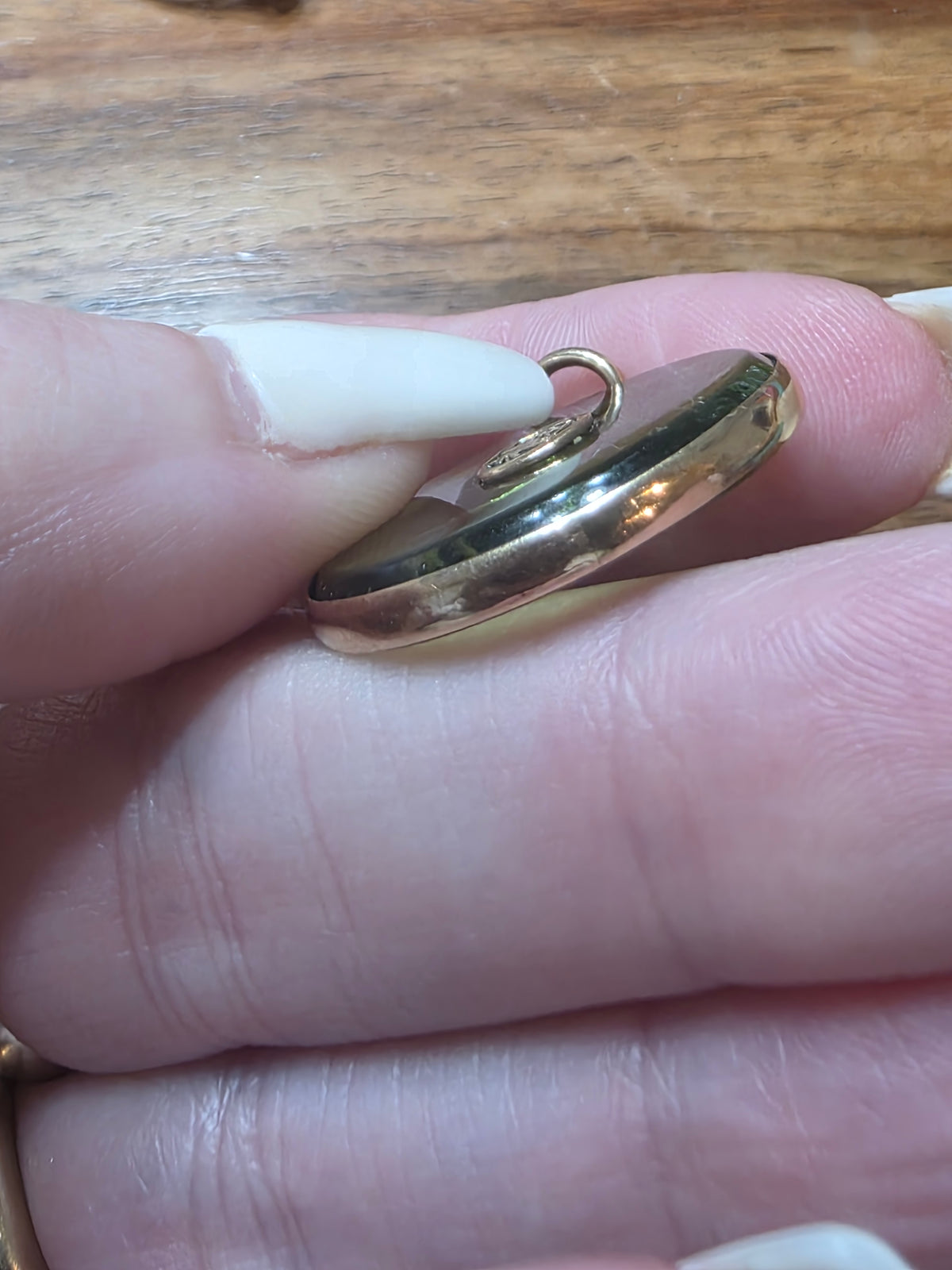 Vintage 10k Gold Green Tourmaline Pendant