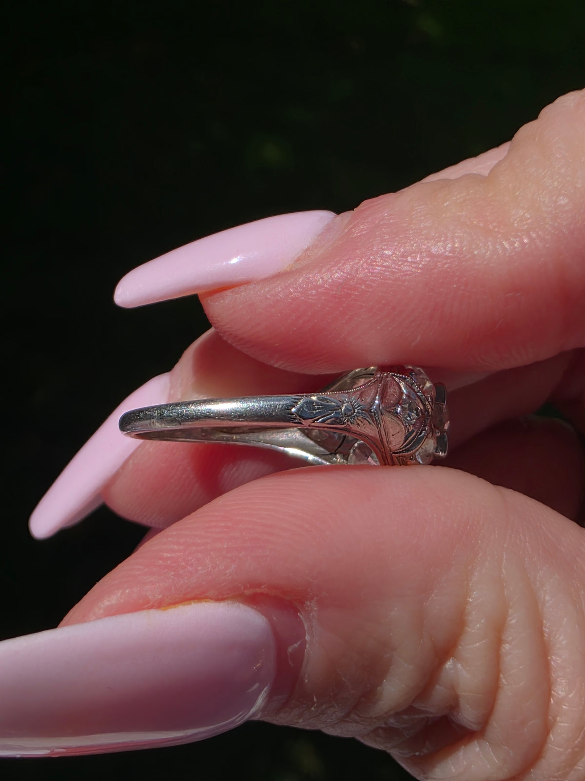 Art Deco Platinum Old Euro Cut Diamond Ring