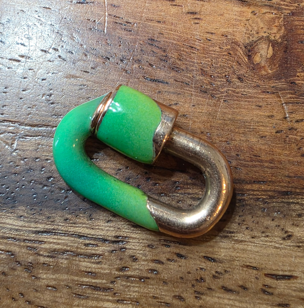 Marla Aaron 14K Rose Gold Enamel Vert Chubby Babylock