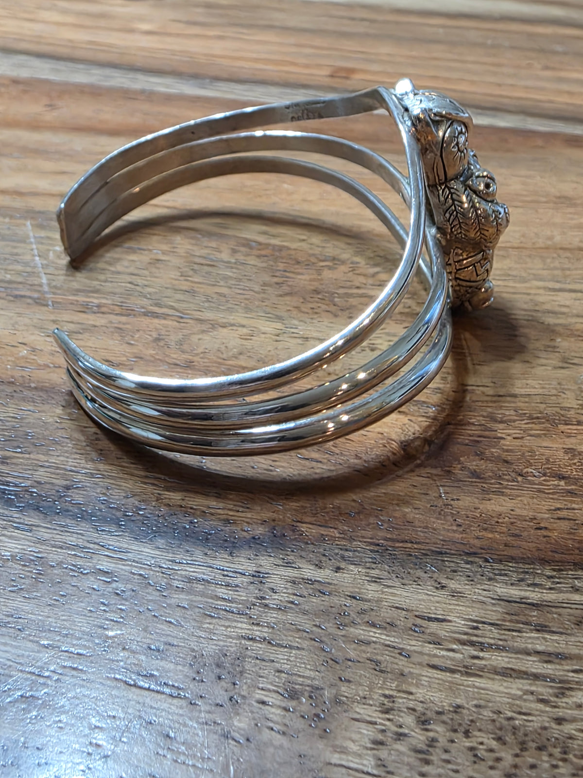 Vintage Carol Felley Sterling 925 Owl Storyteller Cuff Bracelet 1989 New Mexico