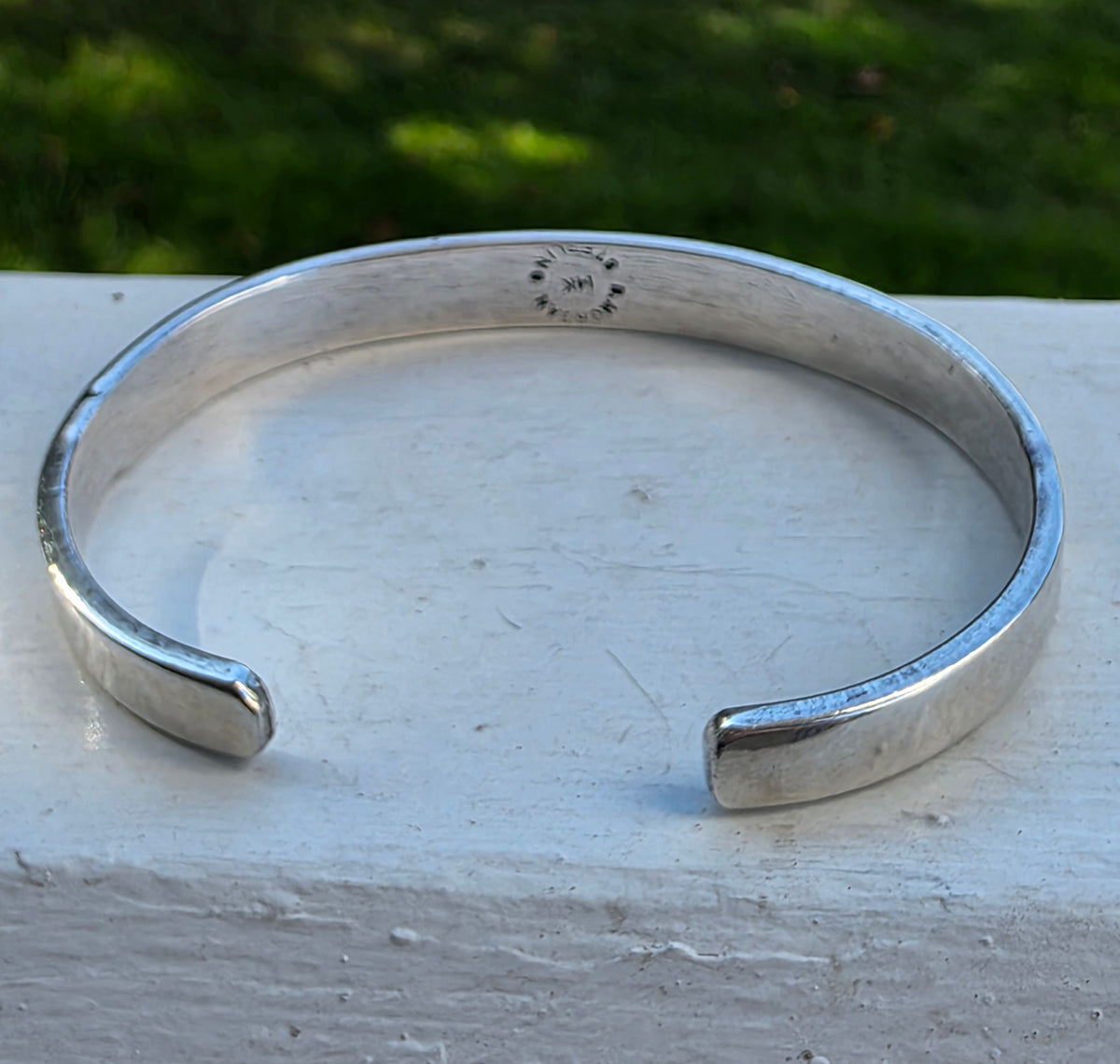 Bruce Morgan Navajo 14K Gold & Sterling Silver Hand-Stamped Cuff Bracelet (18g)