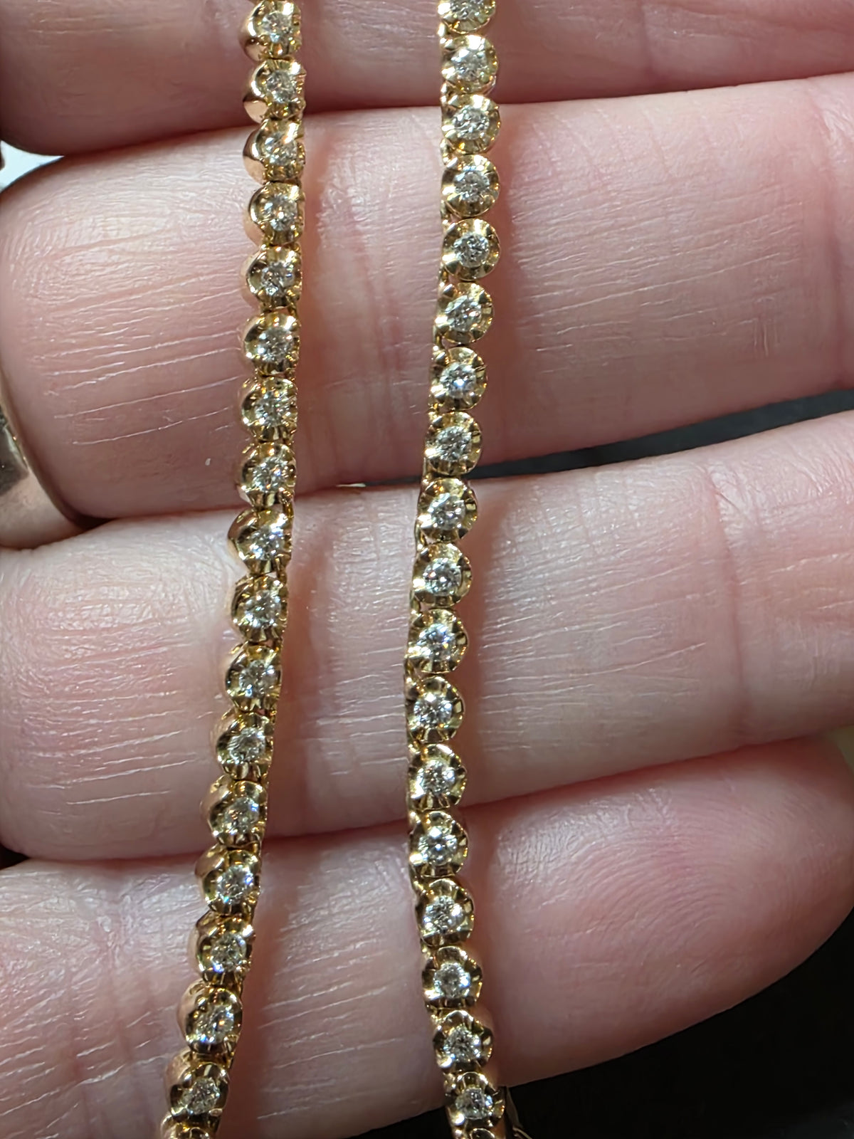 Diamond Half Tennis Necklace, 1.8ctw, 14k Yellow Gold