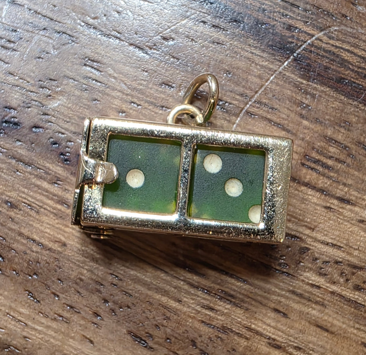 Vintage 14k Gold Bakelite Dice Charm
